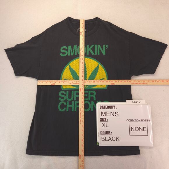 The Kayo Corp Smokin Super Chronic Crew Neck Graphic T Shirt Mens Size XL Black - Picture 5 of 9